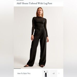 A&F Sloane Tailored Wide Leg Pant size 10 curve love style